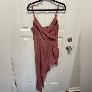 Lulu's Orange Asymmetrical Wrap Cocktail Dress